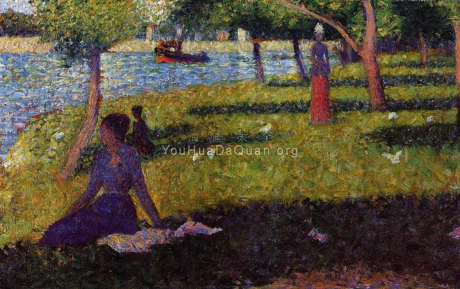 La Grande Jatte, Seated and Standing Woman - 乔治·修拉